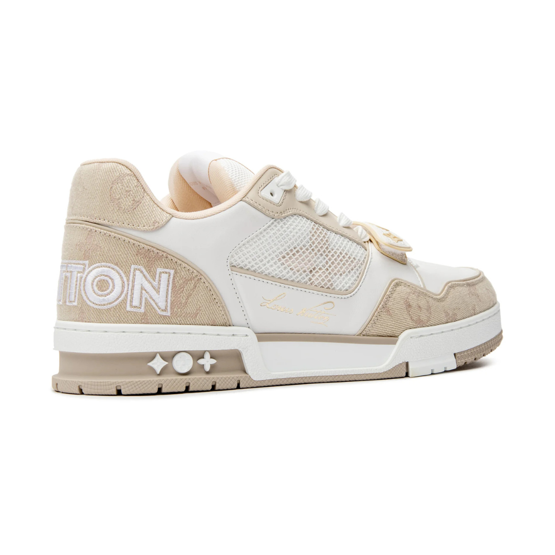 LV Monogram Beige Denim Trainer