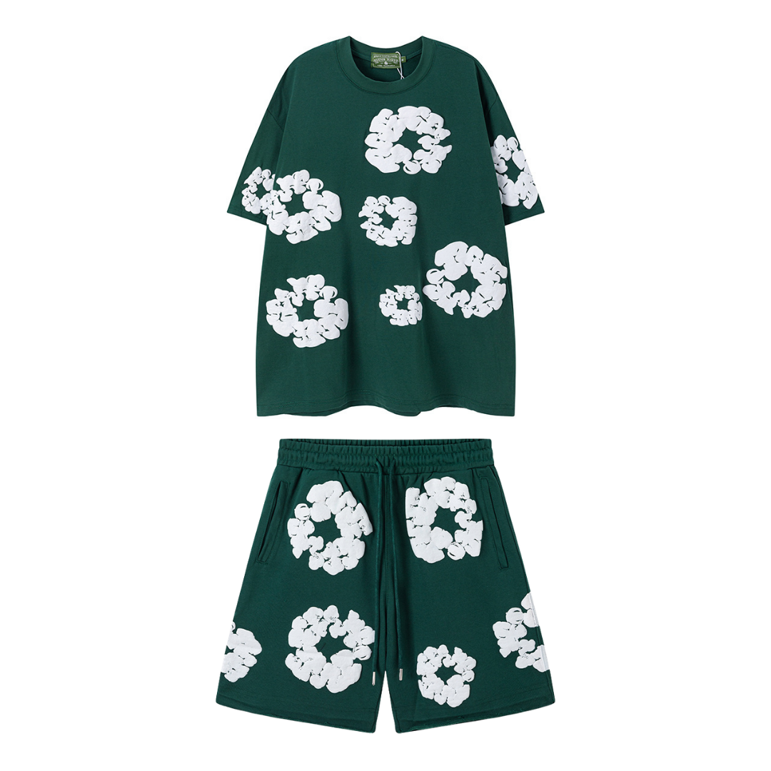 Denim Trs Green Short set