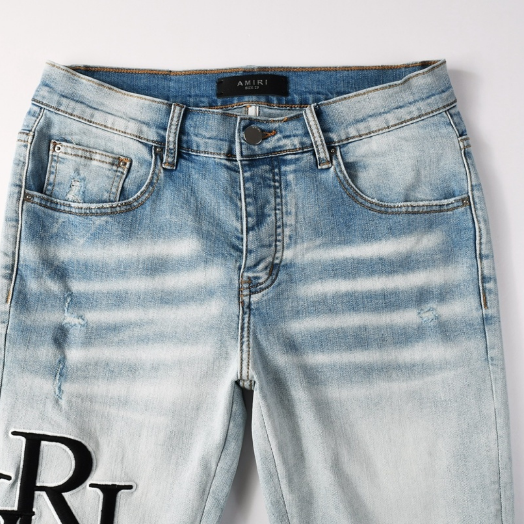 Amr Staggered Gradient Blue Jeans