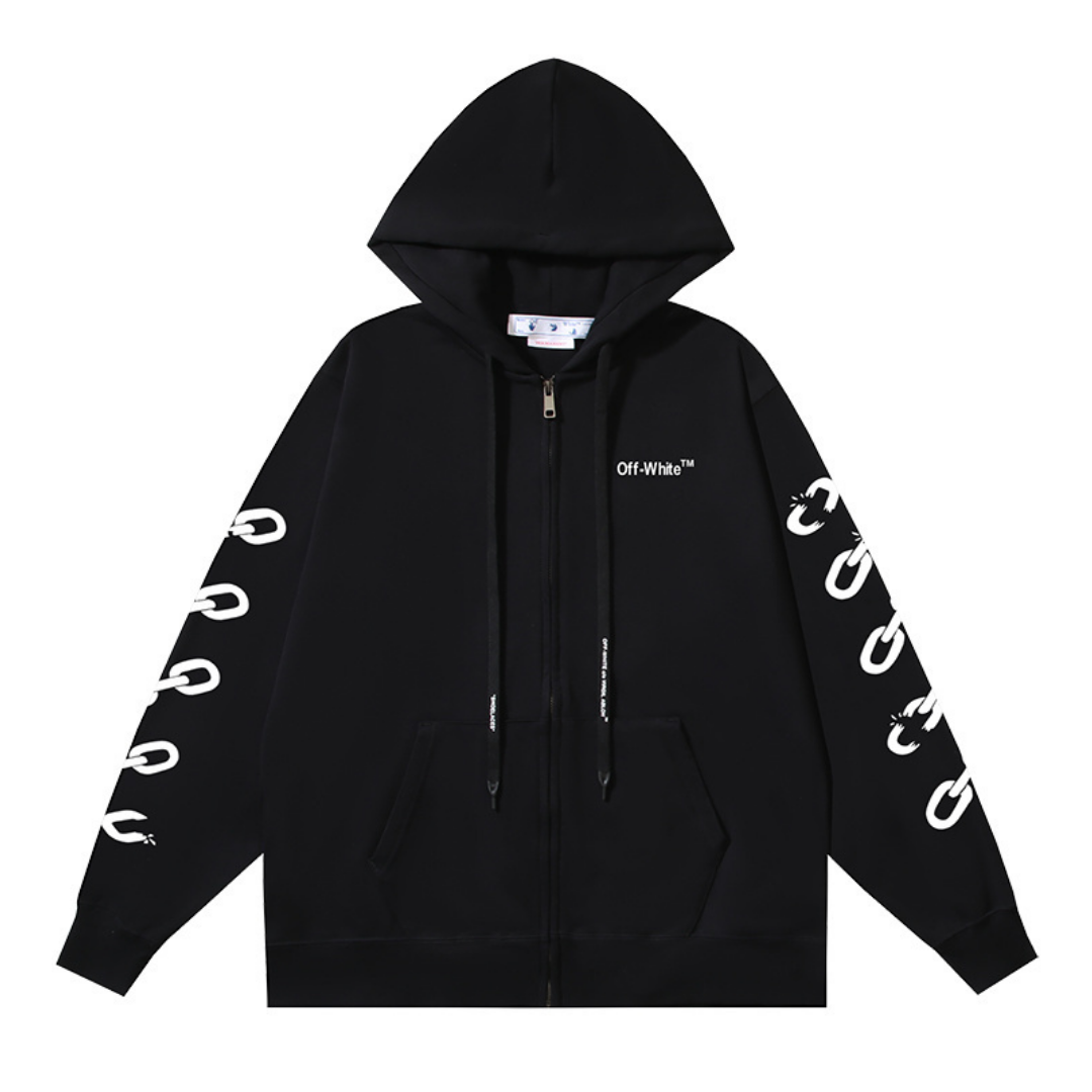 Off-W Monogram Zip Hoodie