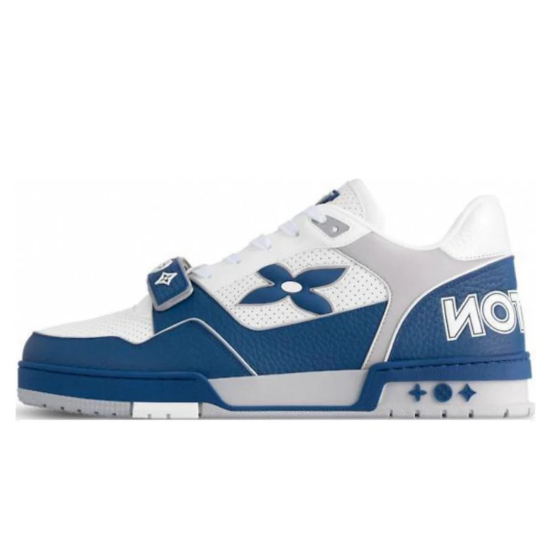 Monogram White Blue Trainer