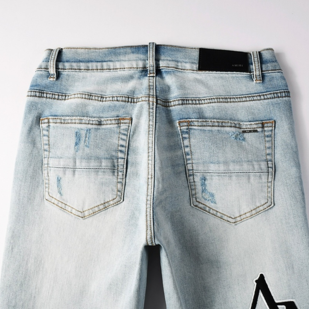 Amr Staggered Gradient Blue Jeans