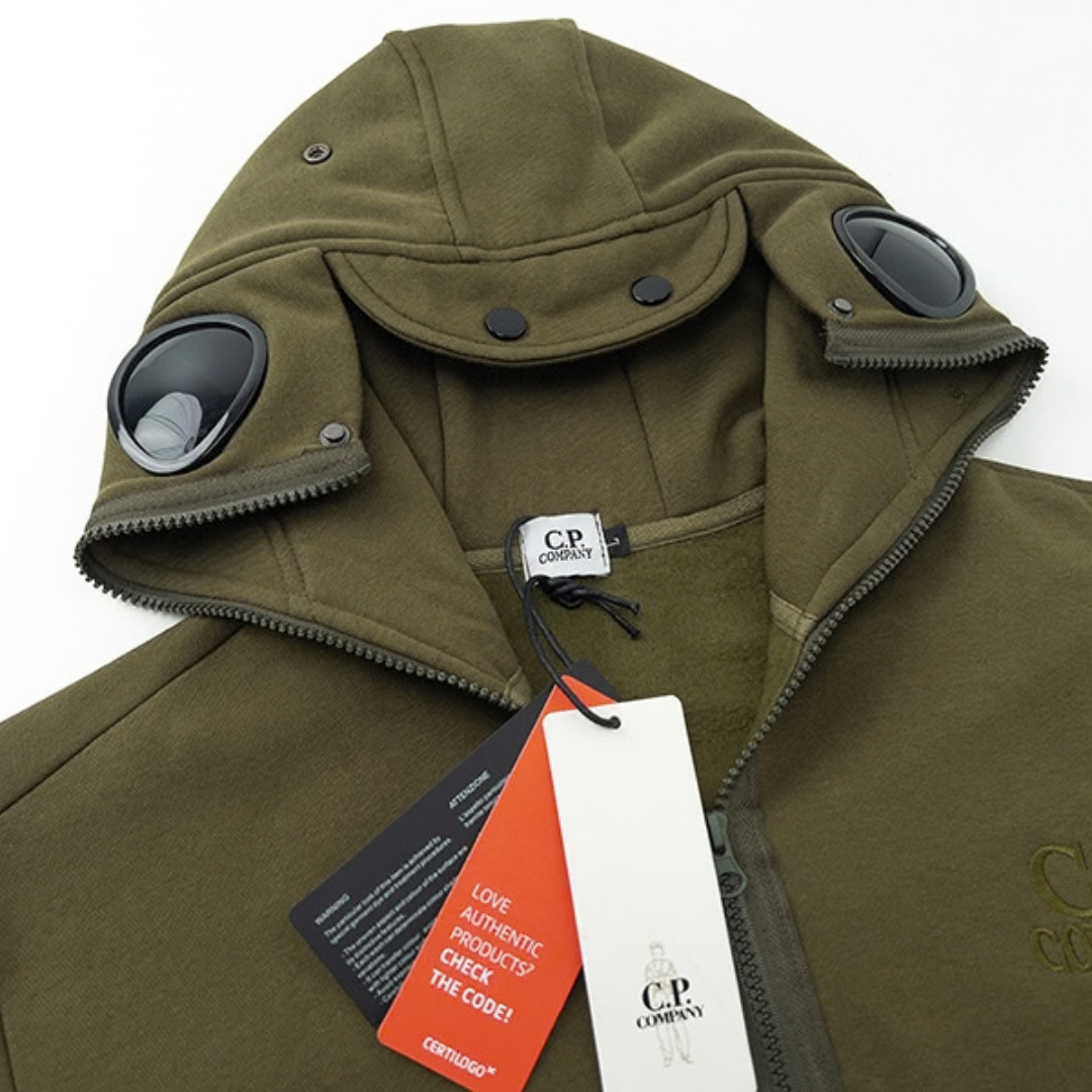 C.P Zip Monogram Hoodie
