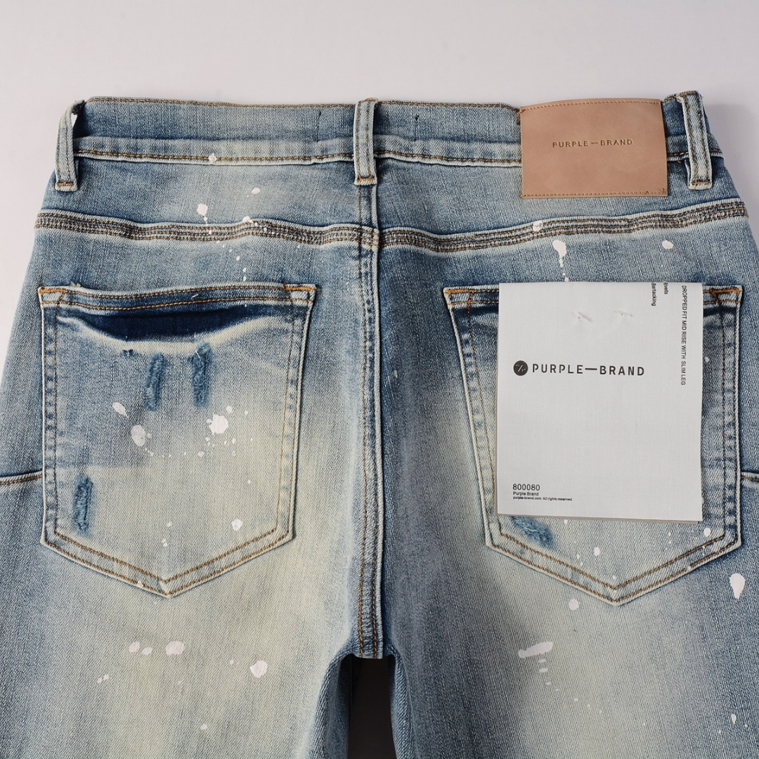 Purple Gradient Ripped Jeans