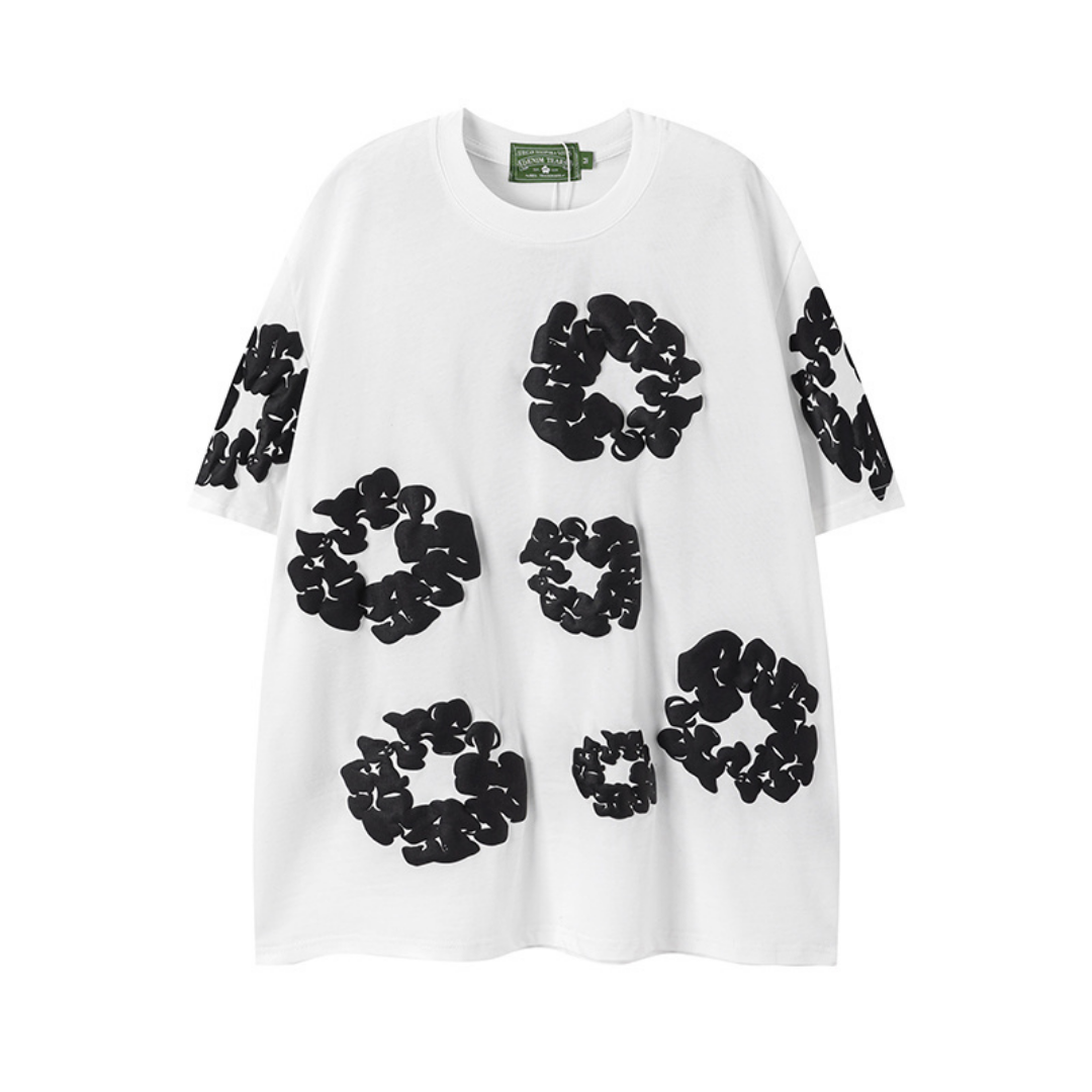Denim Trs White Grey Short set