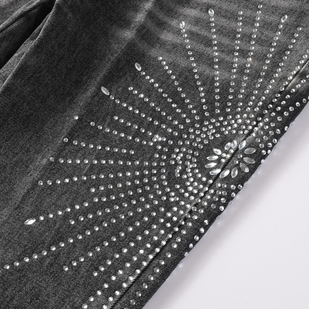 Grey Flare Diamonds Jeans