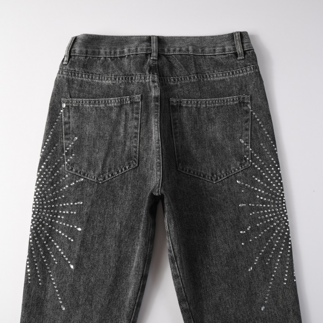 Grey Flare Diamonds Jeans