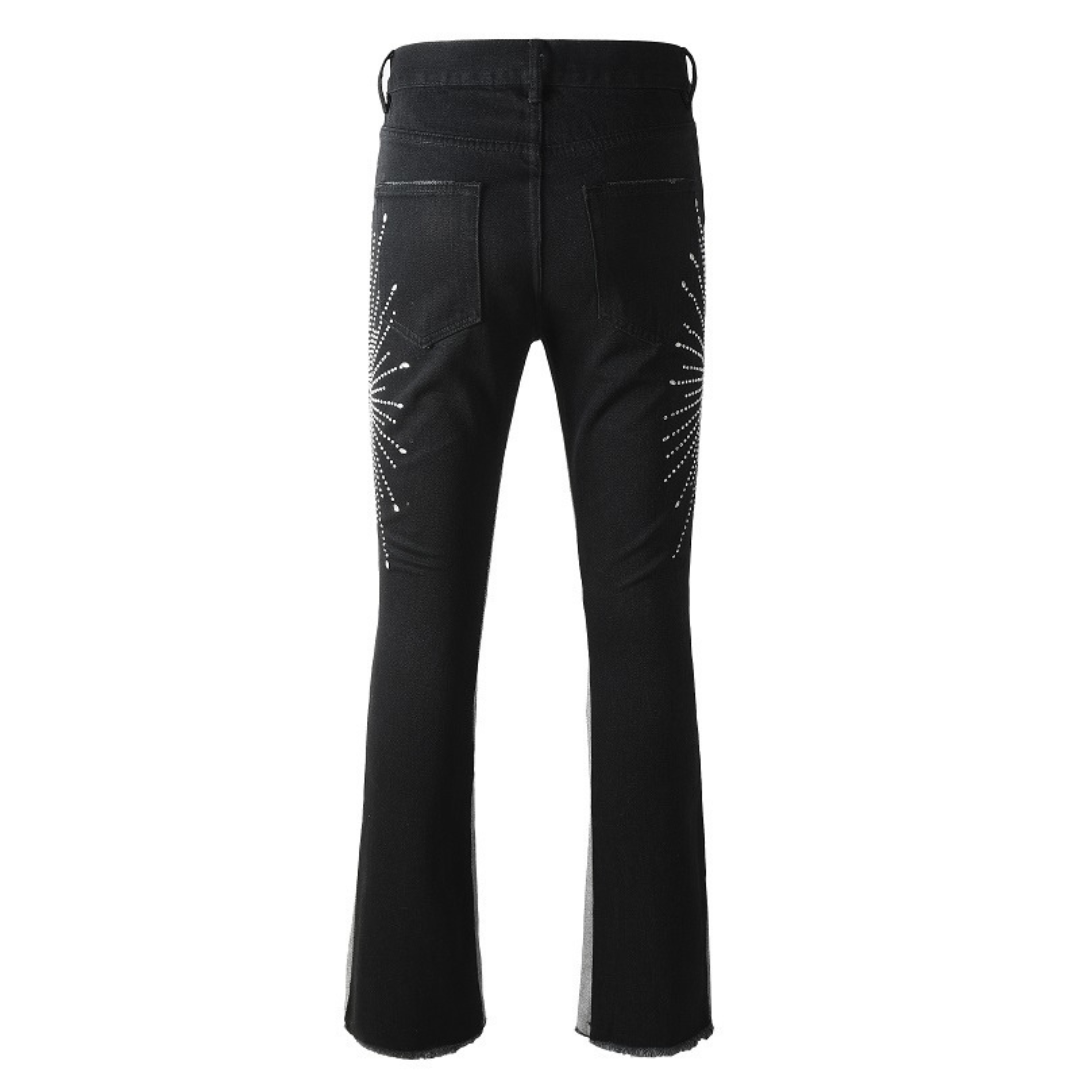 Black Flare Diamonds Jeans