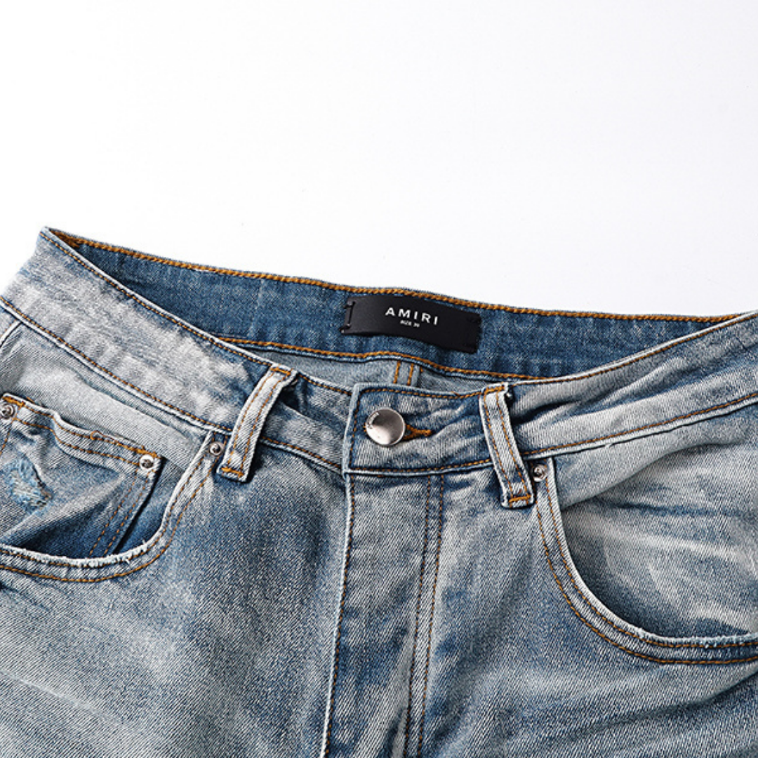 Amr Logo Staggered Jeans