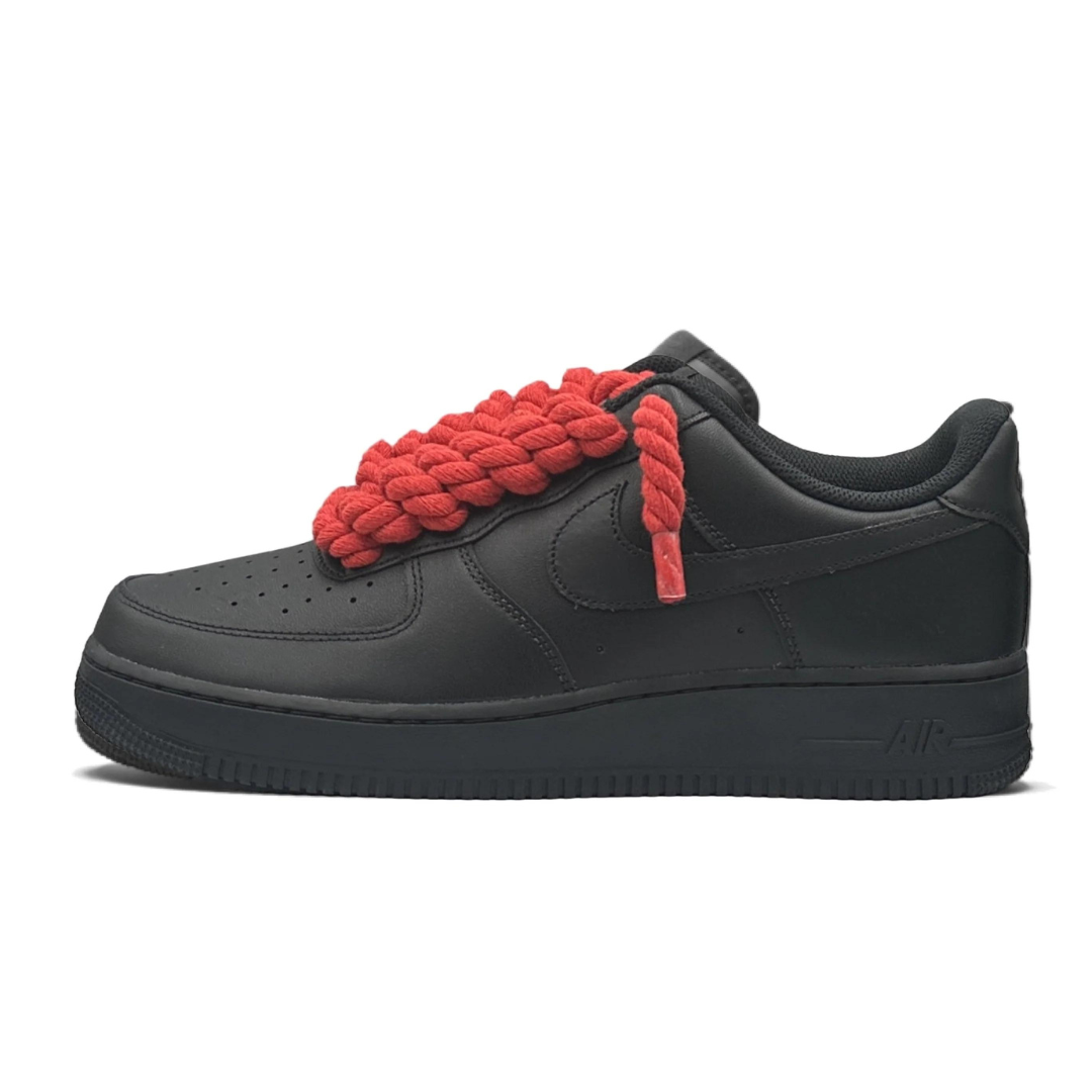 AF1 Black - Red Rope Laces