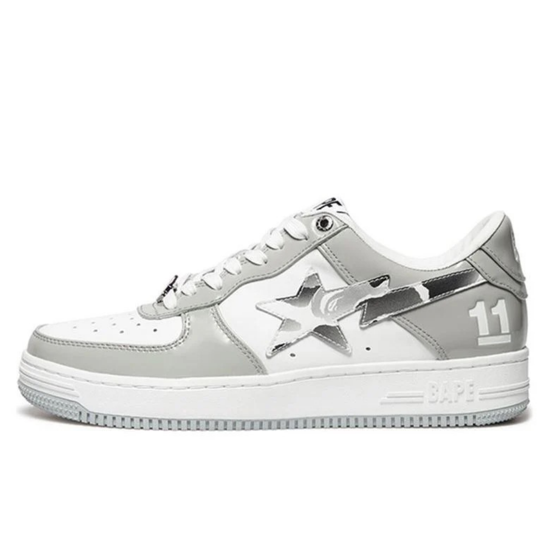 Bape Bapesta White Silver Grey