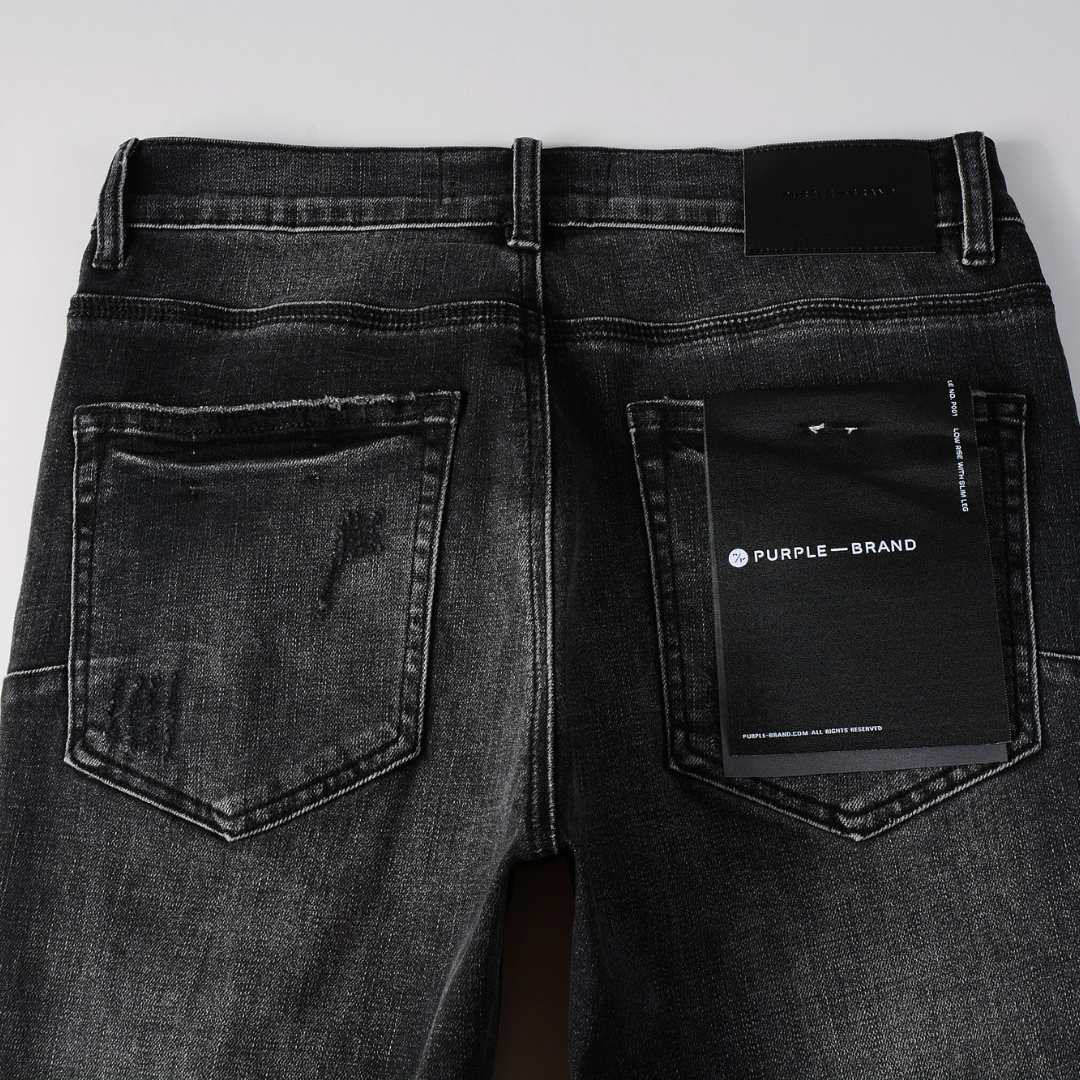Purple Ripped Grey Black Jeans