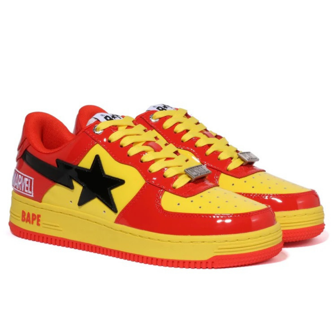 Bape Bapesta Marvel Red Yellow Black