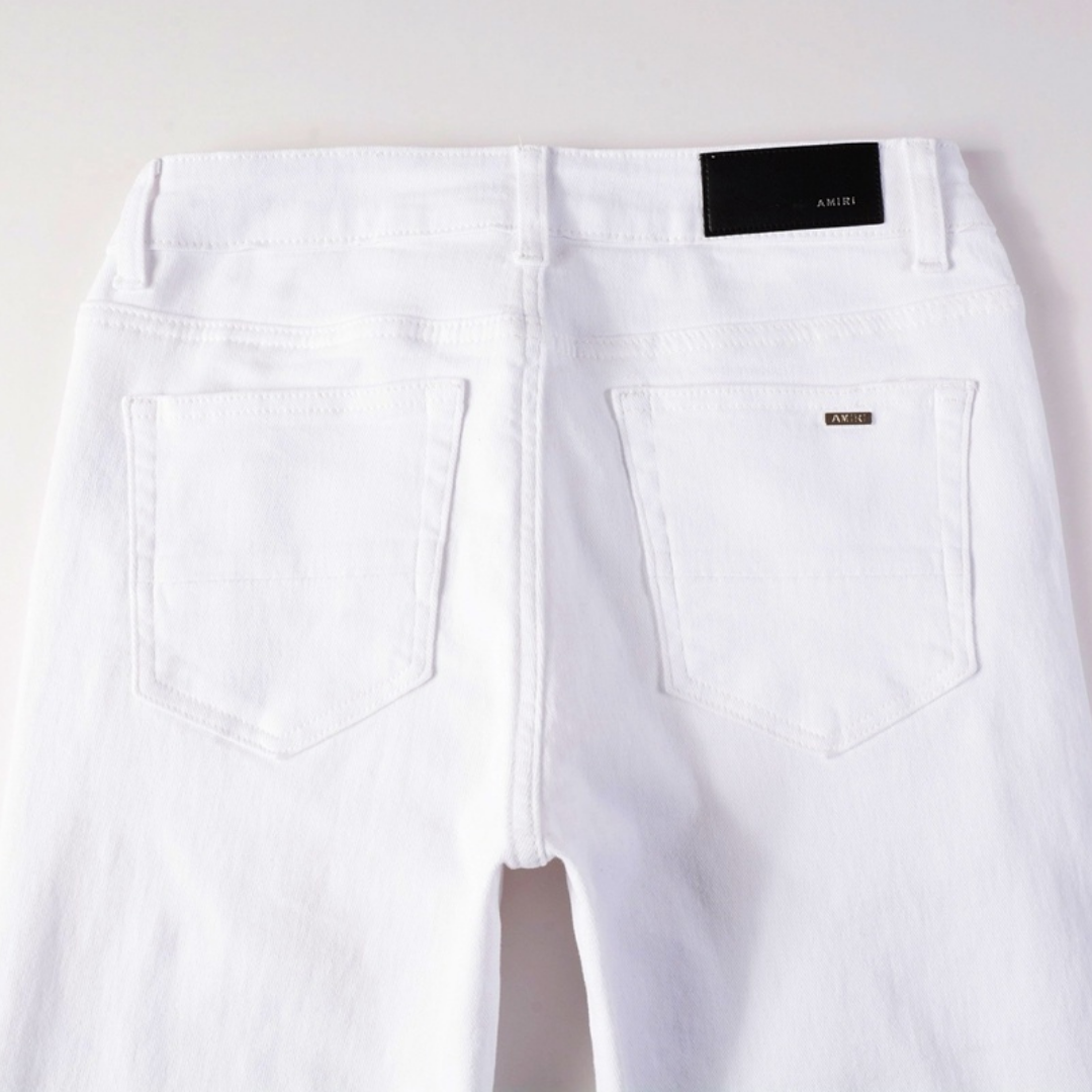 Amr White Ripped Jeans