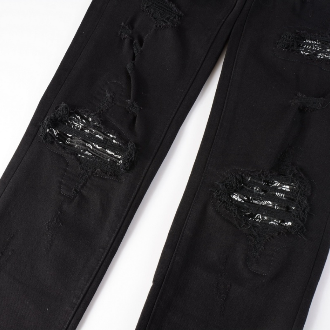 Amr Bandana Black Ripped Jeans