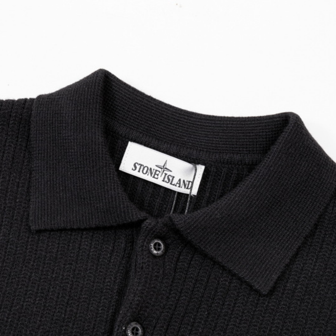 Stone Half Buttoned Sweater