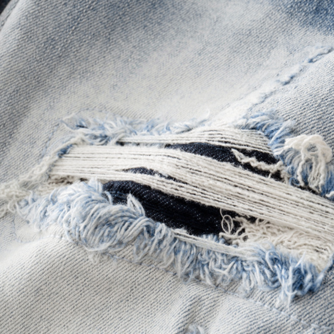 Amr Logo Ripped Patch Jeans