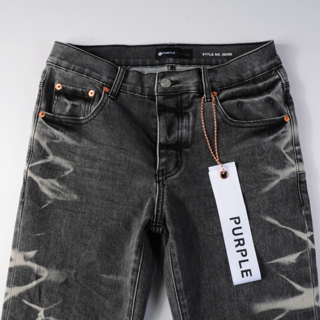 Purple Gradient Grey Ripped Jeans