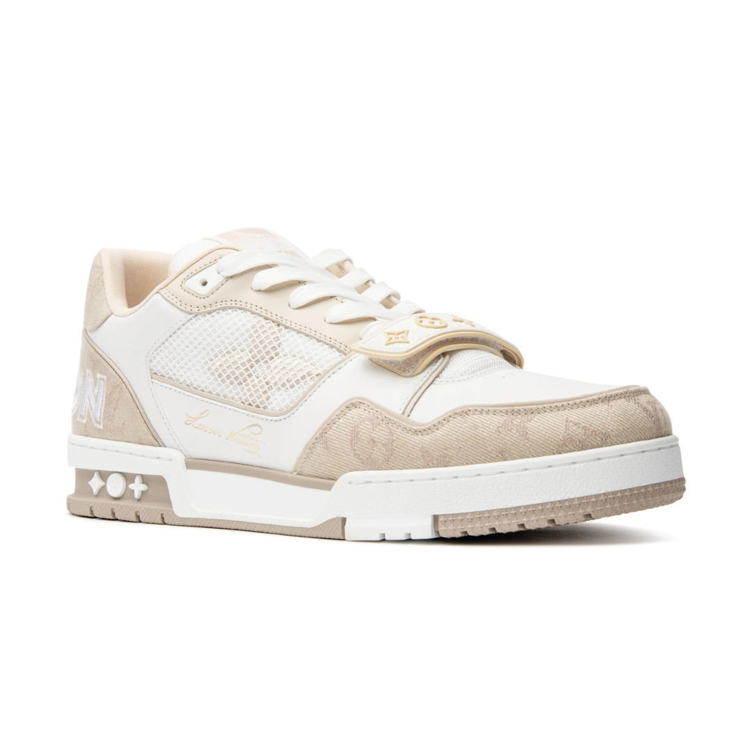 LV Monogram Beige Denim Trainer