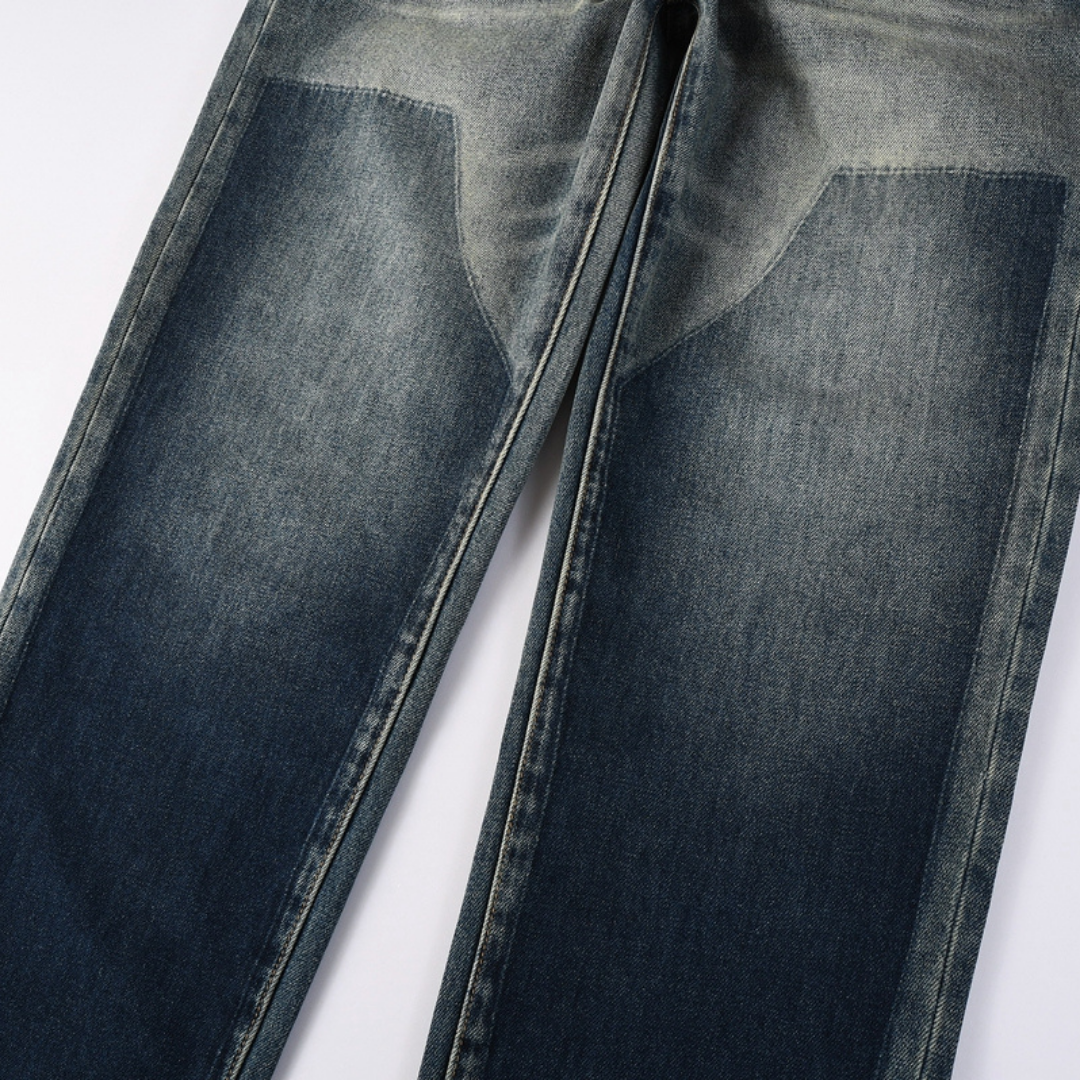 Purple Flared Blue Jeans