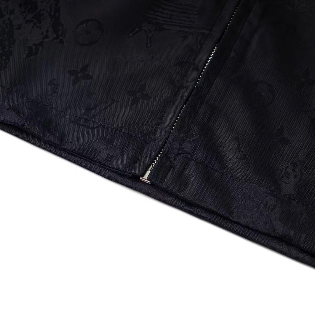 Monogram Black Windbreaker