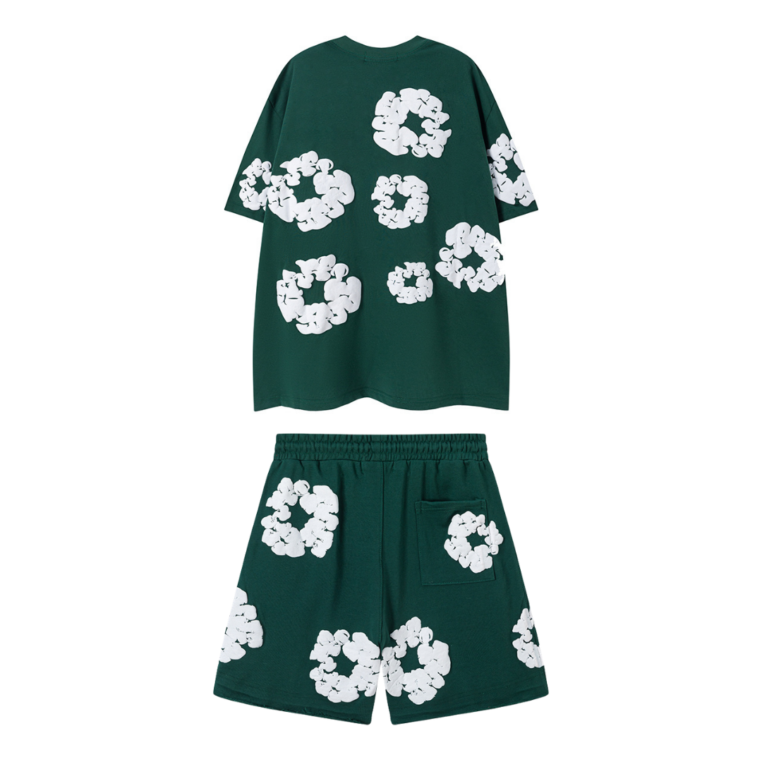 Denim Trs Green Short set