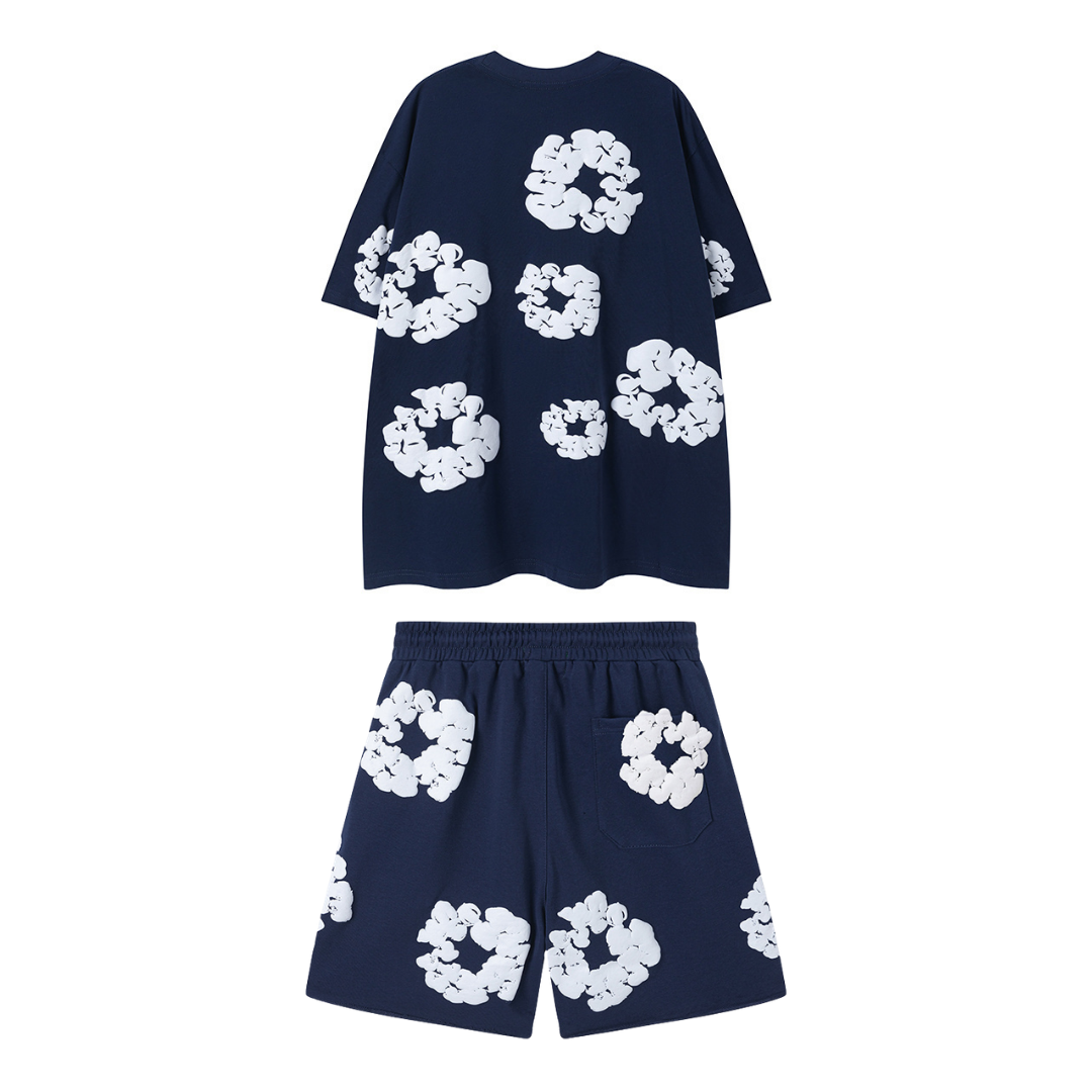 Denim Trs Navy Short set