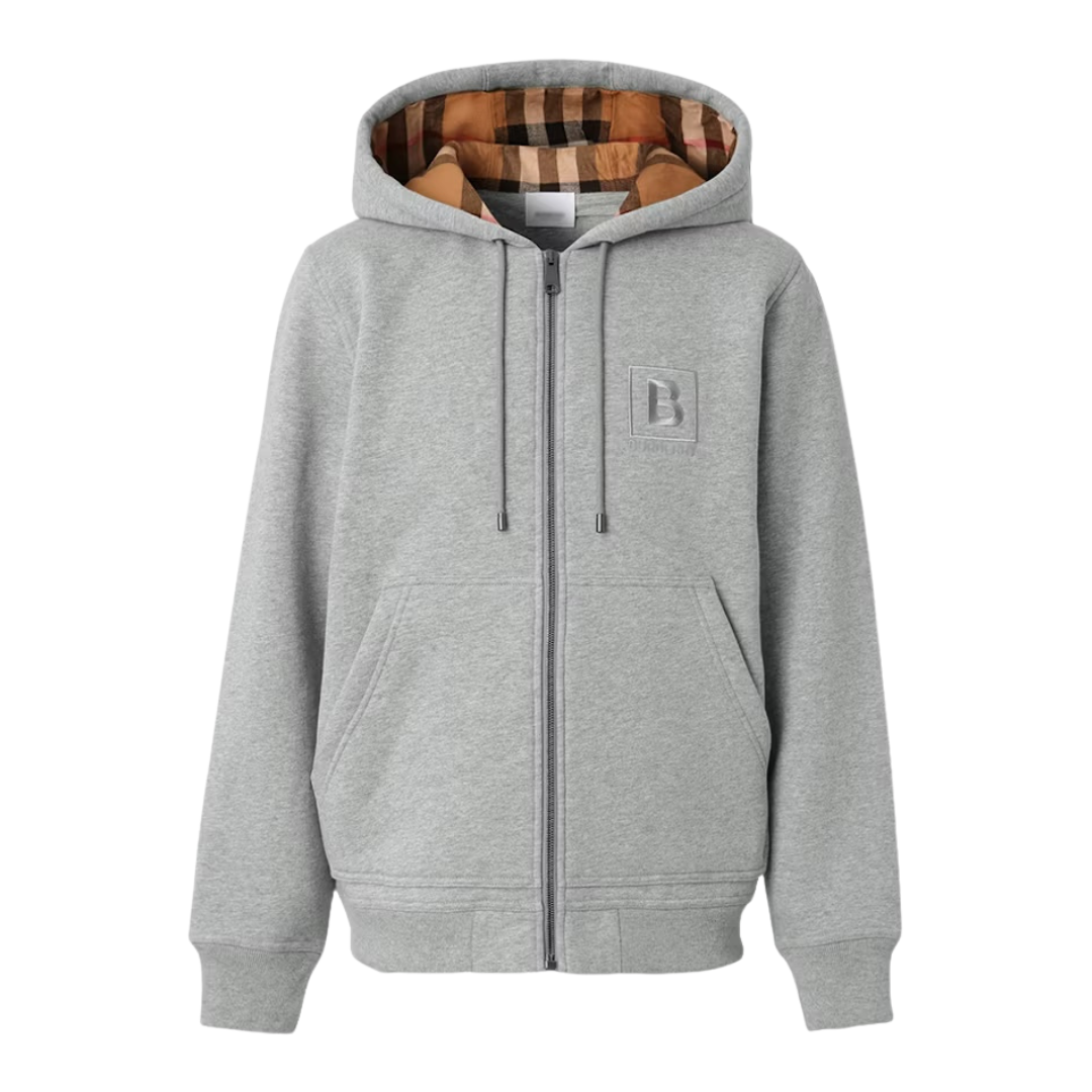Graphic Grey Zip Hoodie