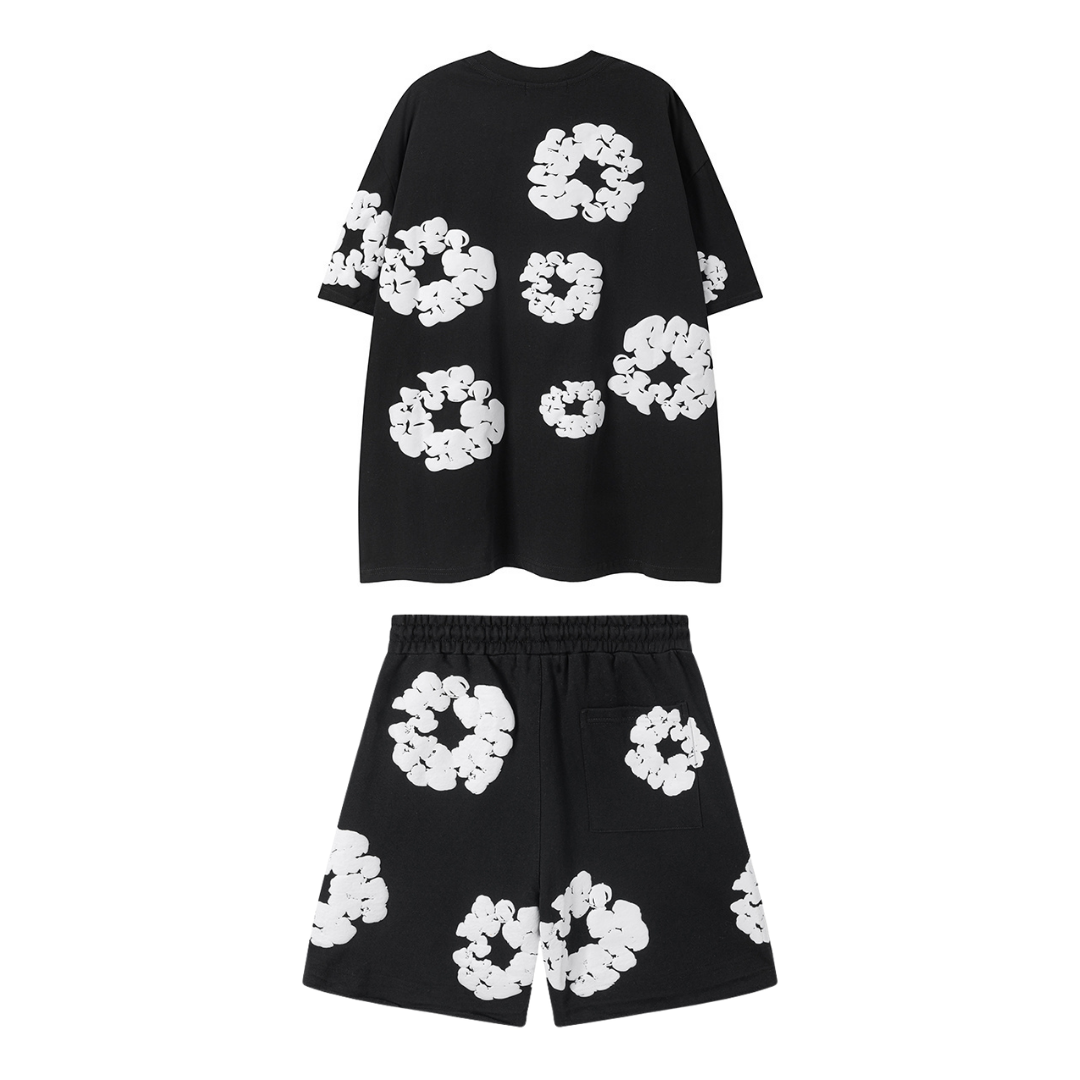 Denim Trs Black Short set