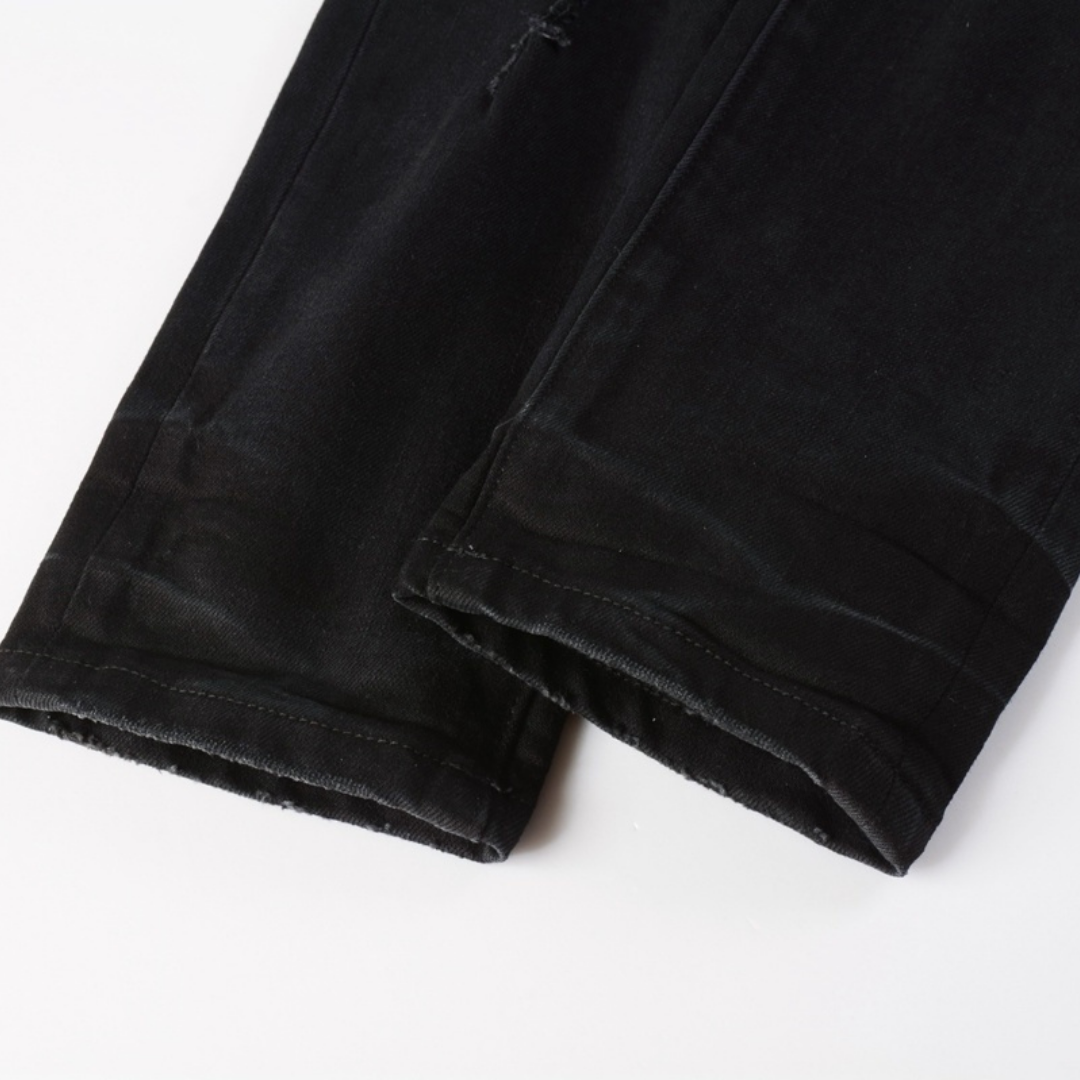 Purple Triple Ripped Black Jeans