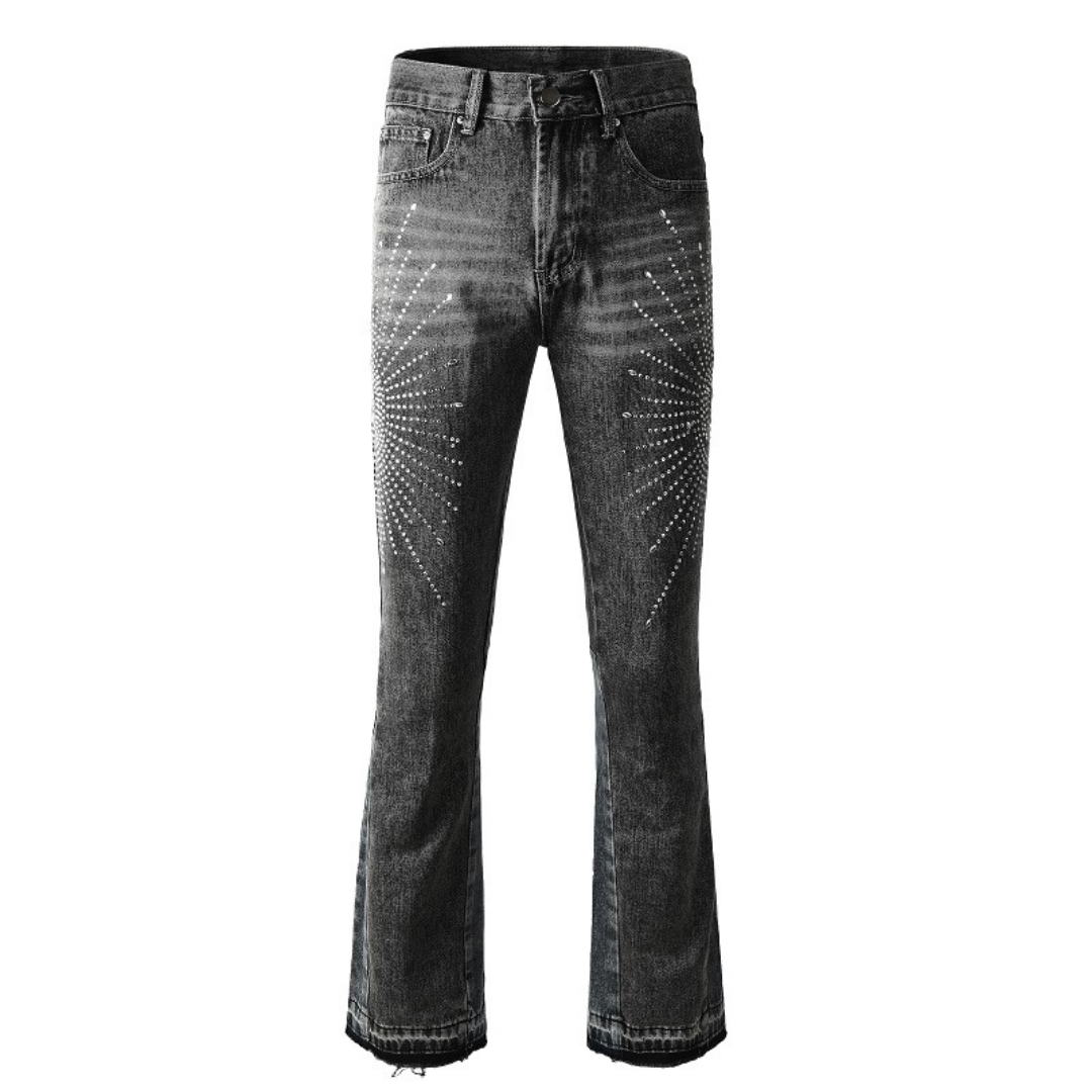 Grey Flare Diamonds Jeans