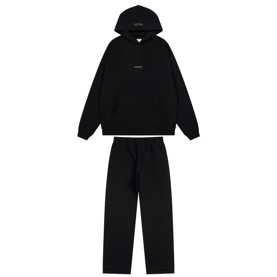Essentials Relaxed Black Tracksuit