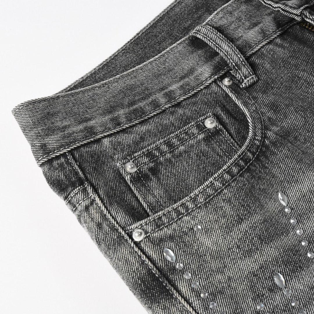 Grey Flare Diamonds Jeans