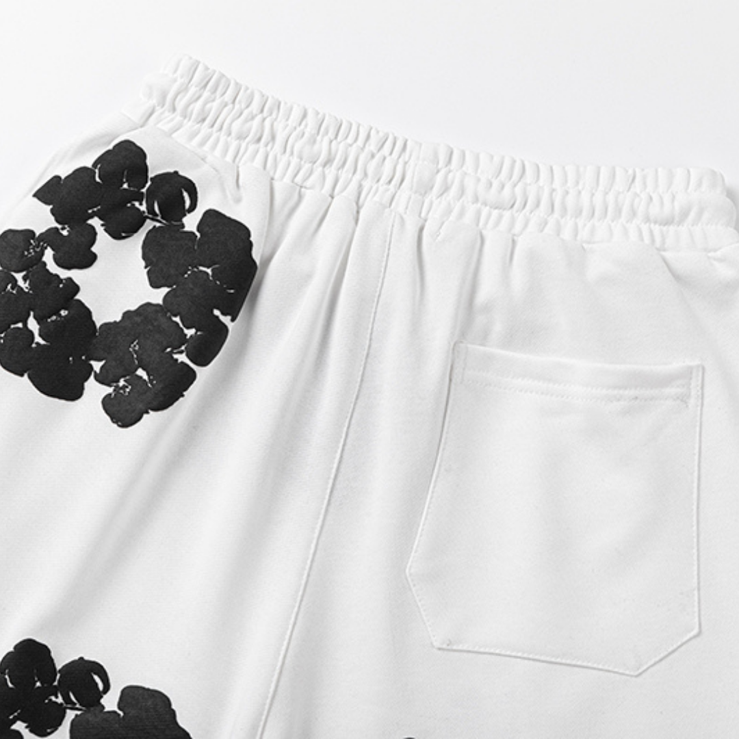 Denim Trs White Grey Short set