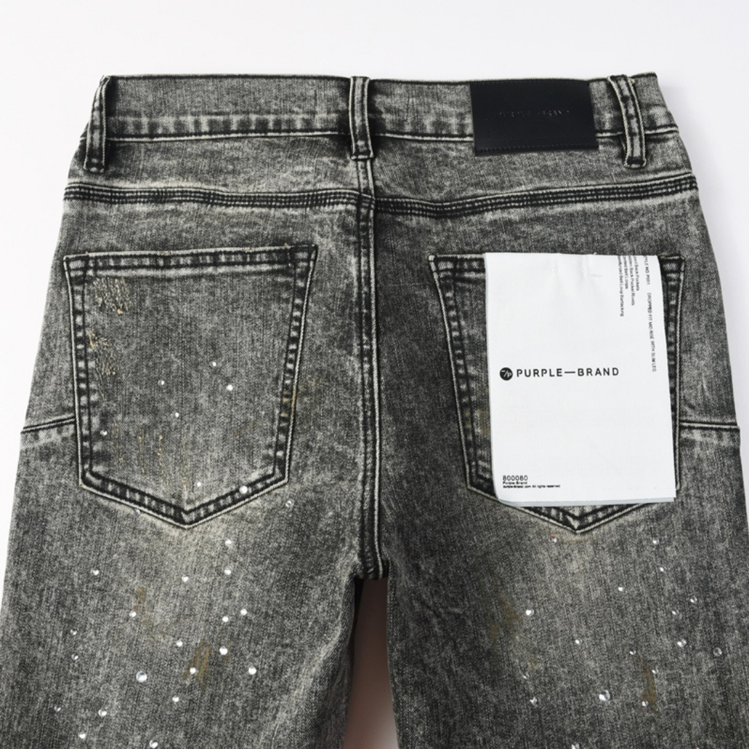 Purple Diamonds Grey Jeans