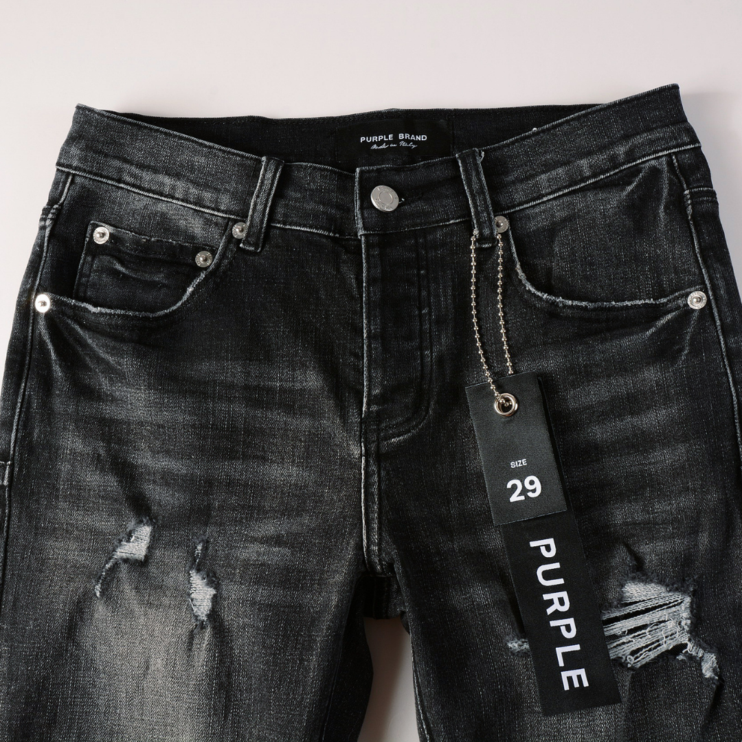 Purple Ripped Grey Black Jeans
