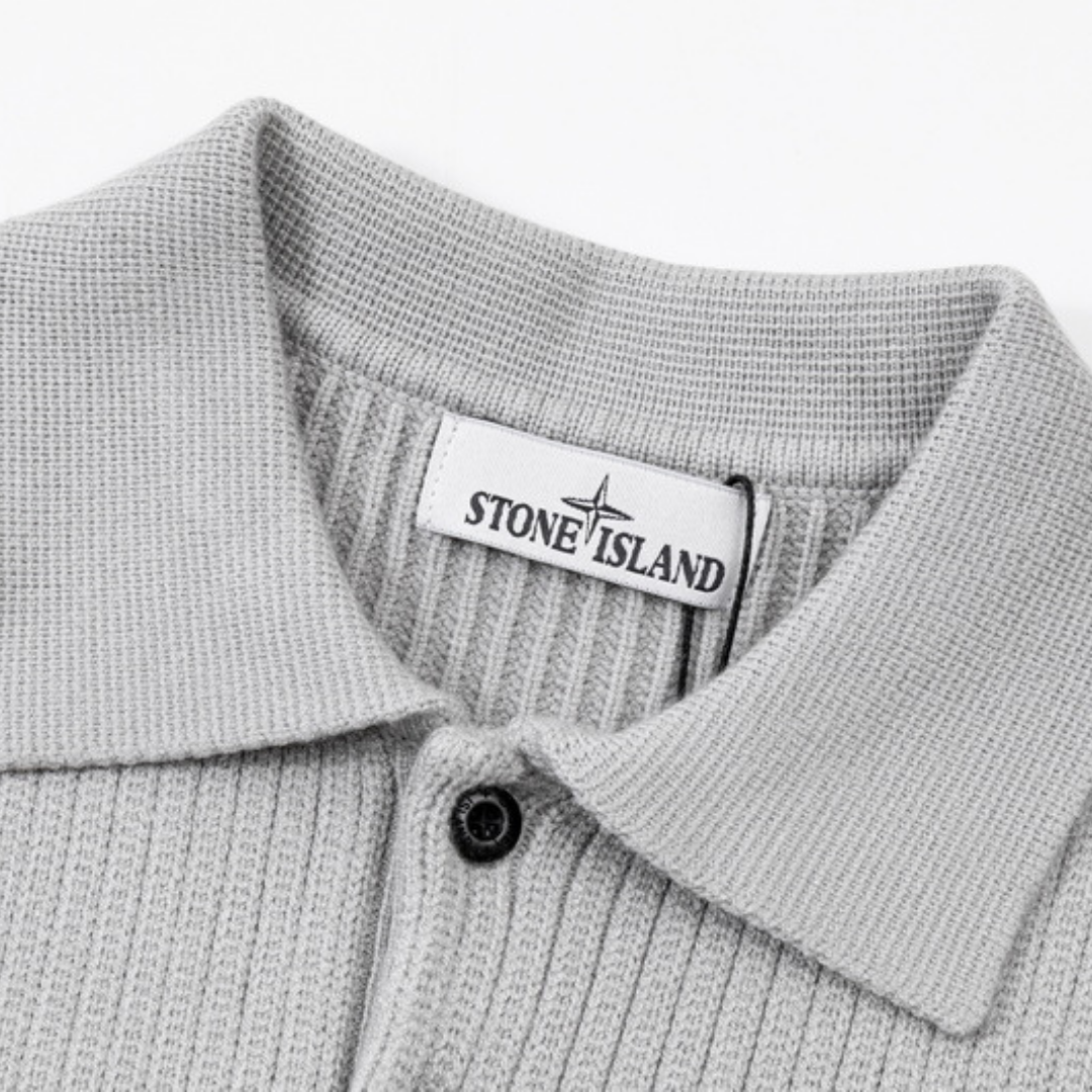Stone Half Buttoned Sweater