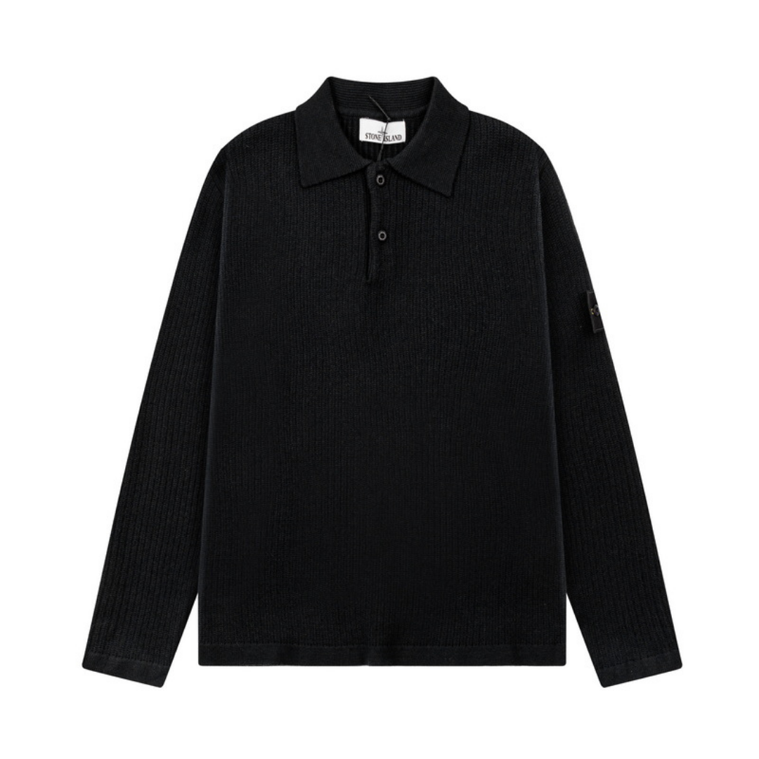 Stone Half Buttoned Sweater