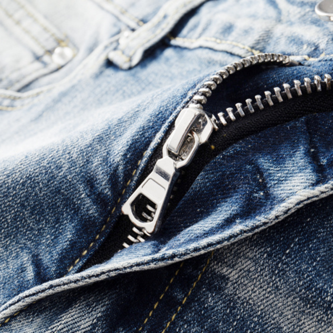 Amr Logo Ripped Patch Jeans