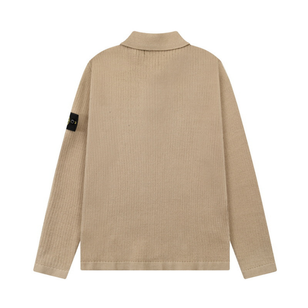 Stone Half Buttoned Sweater