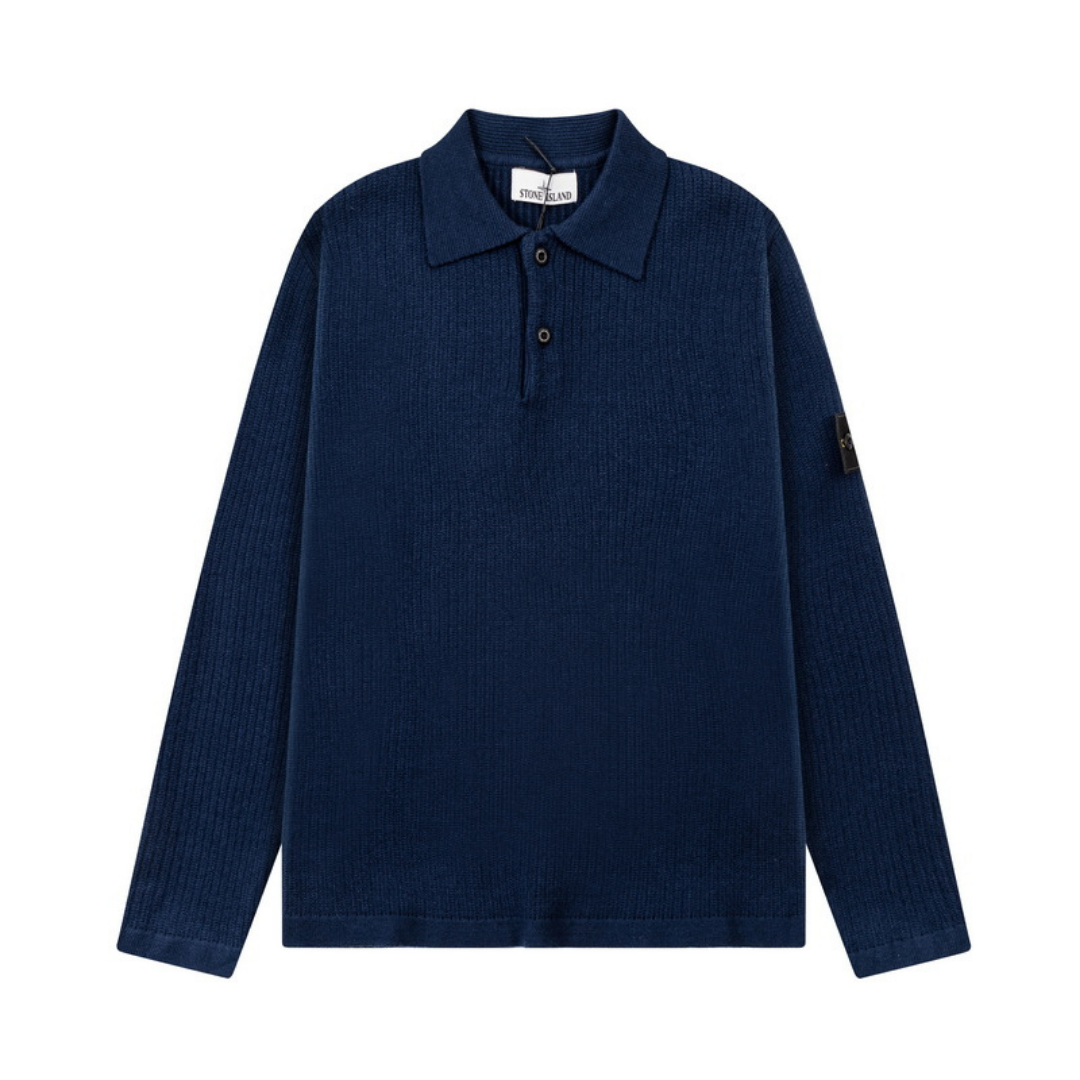 Stone Half Buttoned Sweater